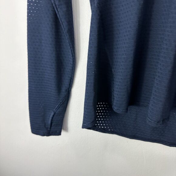 Athleta Mesh Scoop Neck Pullover Shirt Womens Size S Blue Pullover Athletic Gym - Picture 6 of 11